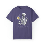 Gilmore Girls Halloween Skeleton Drinking Luke's Coffee Unisex Garment-Dyed T-shirt