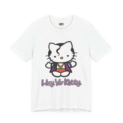 Hey Yo Kitty Japanese Wrestling Purple Bad Cat Unisex Jersey Short Sleeve T-Shirt