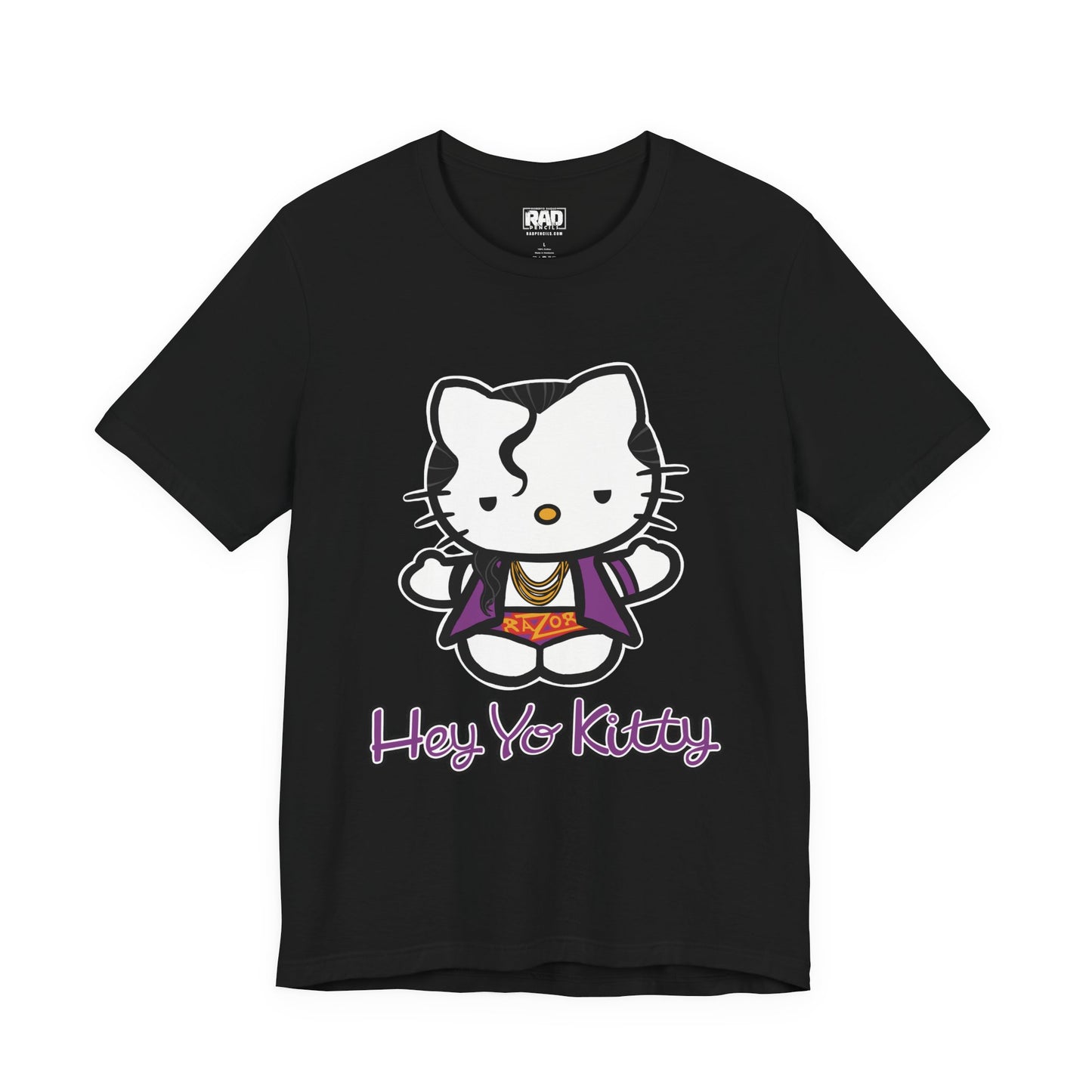 Hey Yo Kitty Japanese Wrestling Purple Bad Cat Unisex Jersey Short Sleeve T-Shirt
