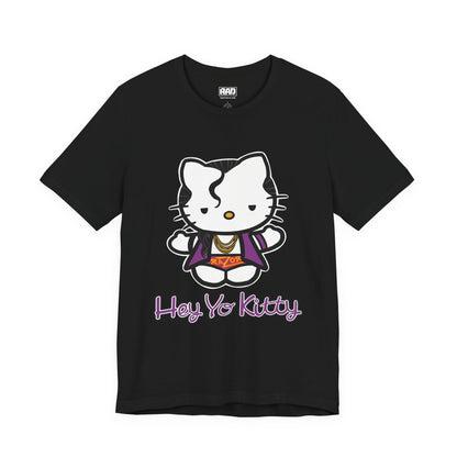 Hey Yo Kitty Japanese Wrestling Purple Bad Cat Unisex Jersey Short Sleeve T-Shirt