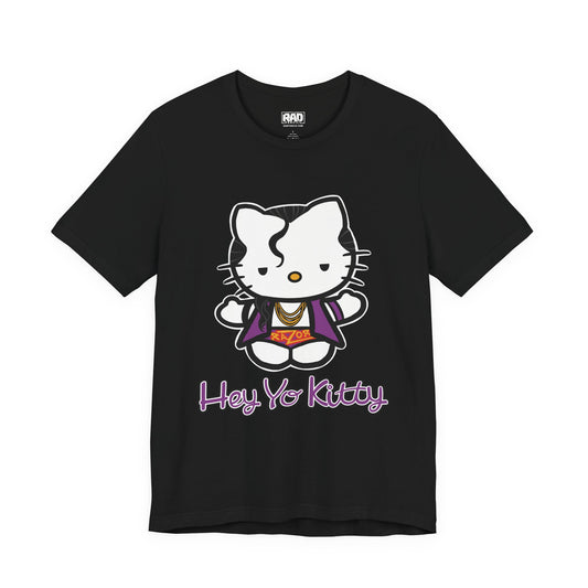 Hey Yo Kitty Japanese Wrestling Purple Bad Cat Unisex Jersey Short Sleeve T-Shirt