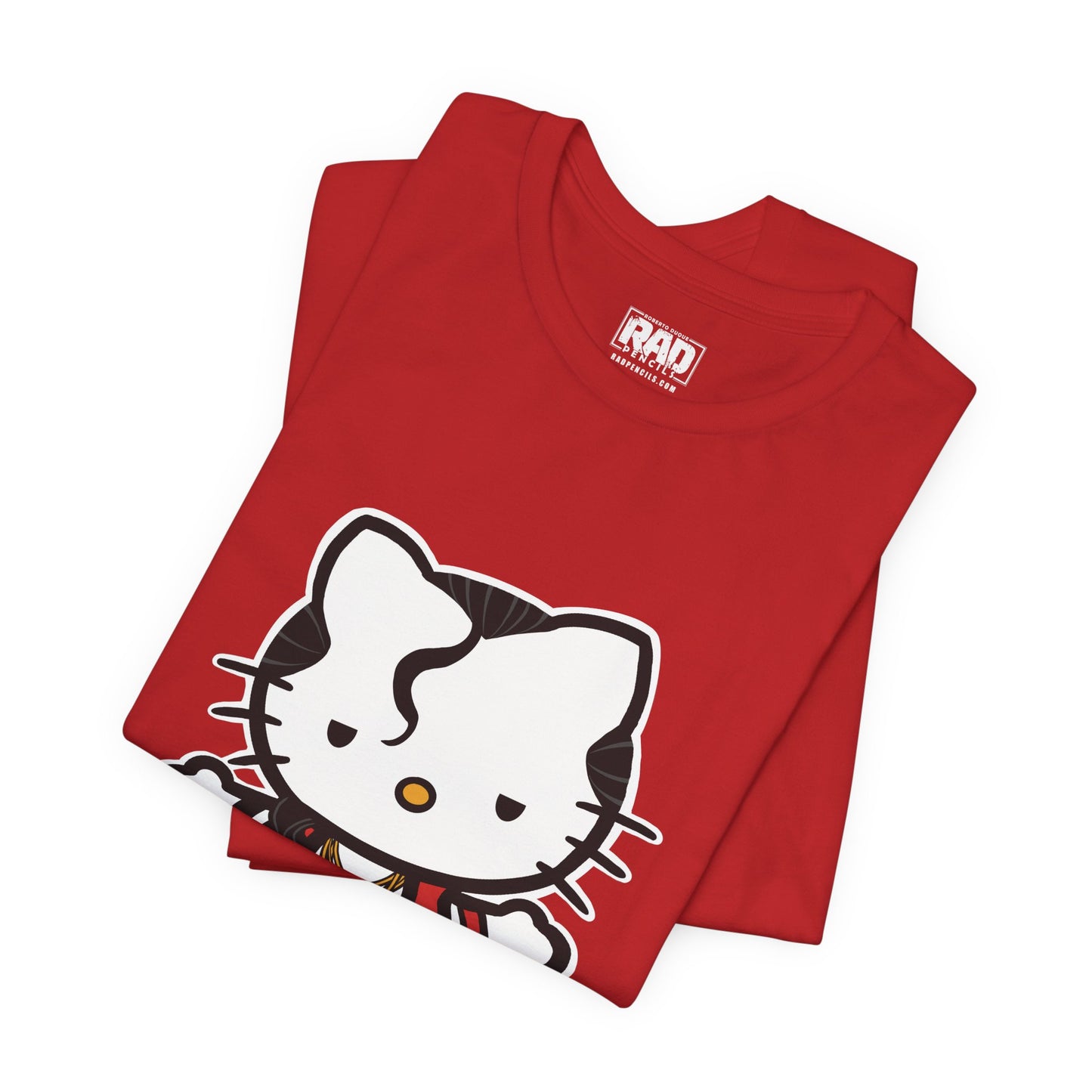 Hey Yo Kitty Japanese Wrestling Red Bad Cat Unisex Jersey Short Sleeve T-Shirt