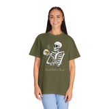 Gilmore Girls Halloween Skeleton Drinking Luke's Coffee Unisex Garment-Dyed T-shirt