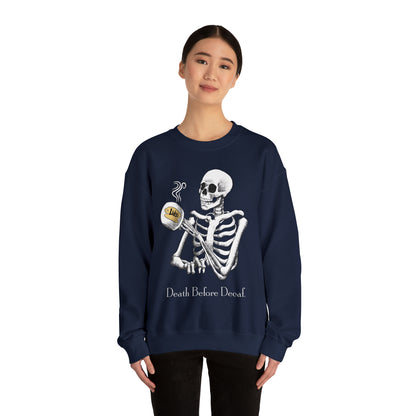 Gilmore Girls Halloween Skeleton Drinking Luke's Coffee Unisex Heavy Blend™ Crewneck Sweatshirt | Fall Autumn | Cozy Sweater