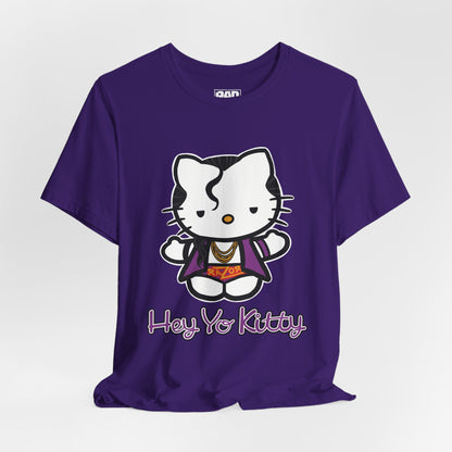 Hey Yo Kitty Japanese Wrestling Purple Bad Cat Unisex Jersey Short Sleeve T-Shirt