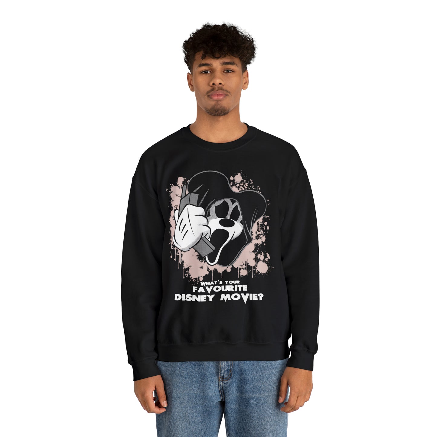 Ghost MouseFace Scary Neutral Halloween Movie Unisex Heavy Blend™ Crewneck Sweatshirt | Fall Autumn| Horror Scary | Gift Idea