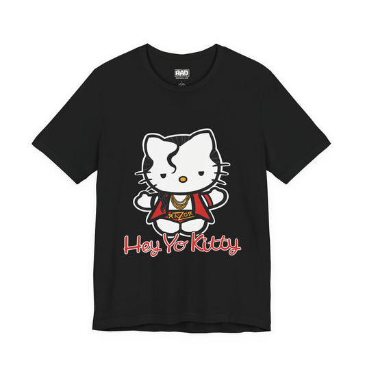 Hey Yo Kitty Japanese Wrestling Red Bad Cat Unisex Jersey Short Sleeve T-Shirt