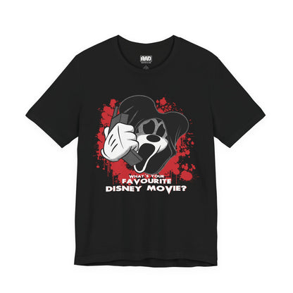 Mouseface has a Question for You Scary Movie Halloween Horror Cartoon Unisex Jersey Short Sleeve Tee