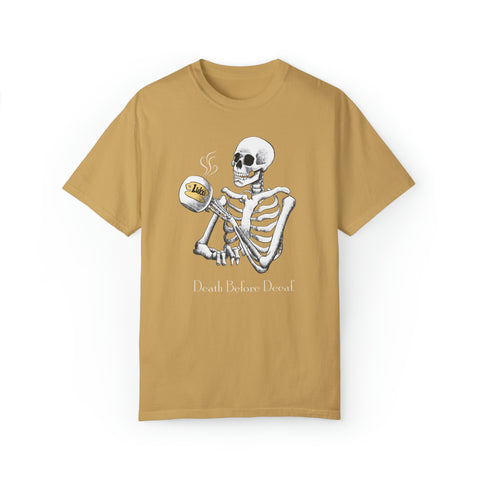 Gilmore Girls Halloween Skeleton Drinking Luke's Coffee Unisex Garment-Dyed T-shirt
