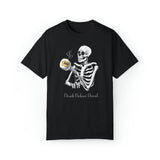 Gilmore Girls Halloween Skeleton Drinking Luke's Coffee Unisex Garment-Dyed T-shirt