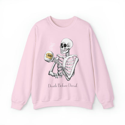 Gilmore Girls Halloween Skeleton Drinking Luke's Coffee Unisex Heavy Blend™ Crewneck Sweatshirt | Fall Autumn | Cozy Sweater