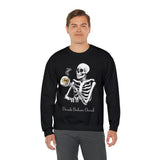 Gilmore Girls Halloween Skeleton Drinking Luke's Coffee Unisex Heavy Blend™ Crewneck Sweatshirt | Fall Autumn | Cozy Sweater