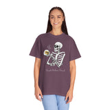 Gilmore Girls Halloween Skeleton Drinking Luke's Coffee Unisex Garment-Dyed T-shirt