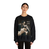 Frankenstein and His Bride True Love Neutral Halloween Monsters Cozy Unisex Heavy Blend™ Crewneck Sweatshirt | Fall Autumn | Gift Idea