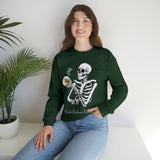Gilmore Girls Halloween Skeleton Drinking Luke's Coffee Unisex Heavy Blend™ Crewneck Sweatshirt | Fall Autumn | Cozy Sweater