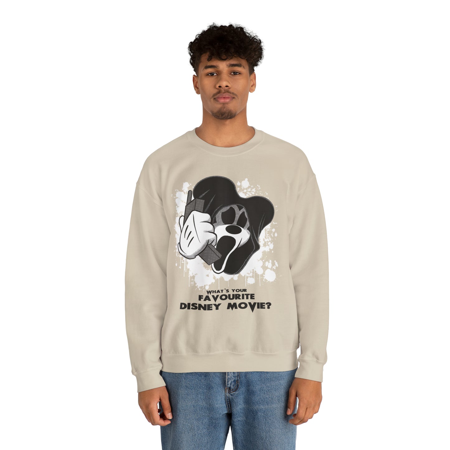 Ghost MouseFace Scary Neutral Halloween Movie Unisex Heavy Blend™ Crewneck Sweatshirt | Fall Autumn| Horror Scary | Gift Idea