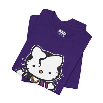 Hey Yo Kitty Japanese Wrestling Purple Bad Cat Unisex Jersey Short Sleeve T-Shirt
