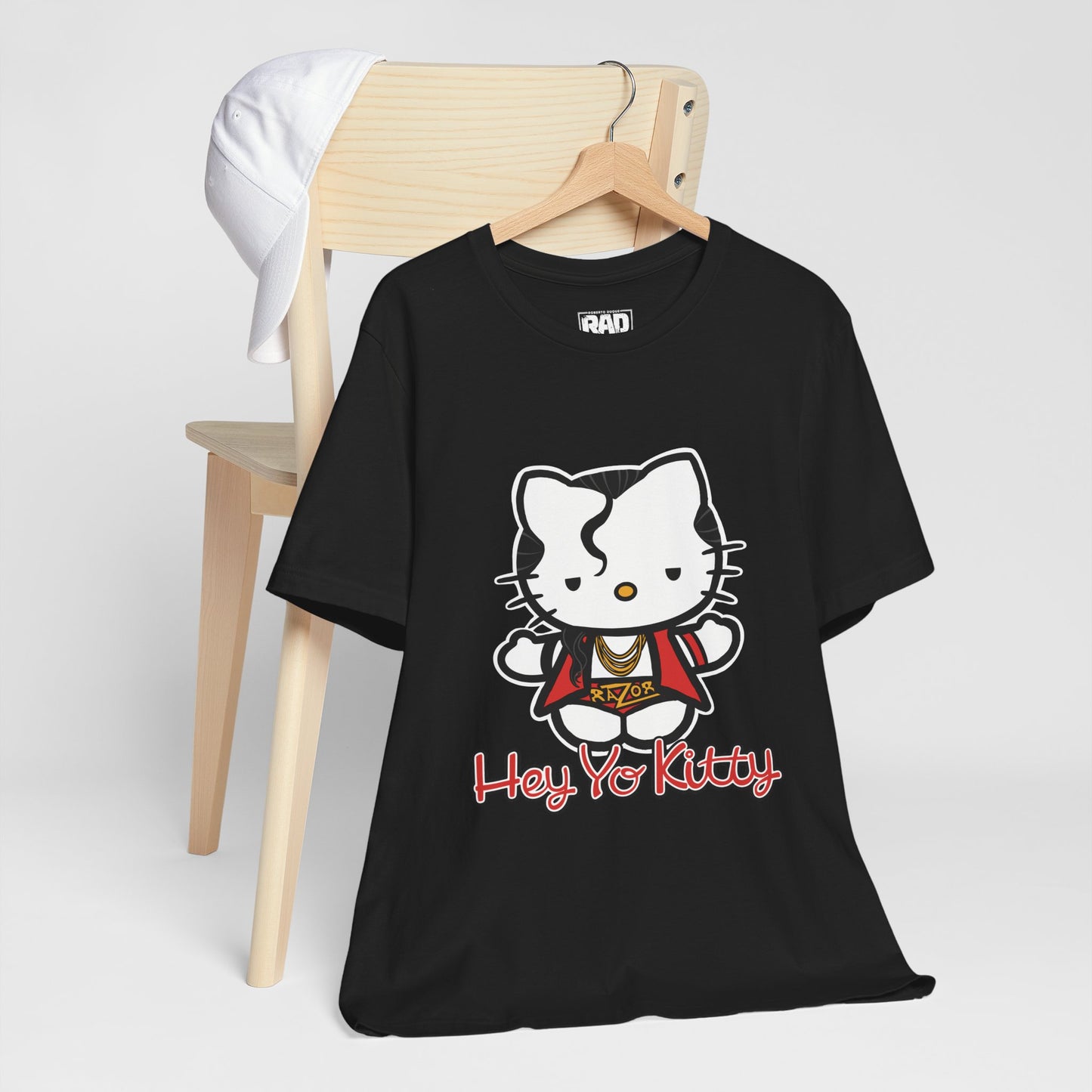 Hey Yo Kitty Japanese Wrestling Red Bad Cat Unisex Jersey Short Sleeve T-Shirt