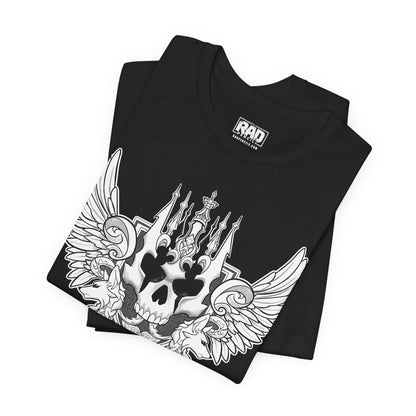 Nightmare Coat of Arms Wrestling Metal Wings Skull Unisex Jersey Short Sleeve Tee