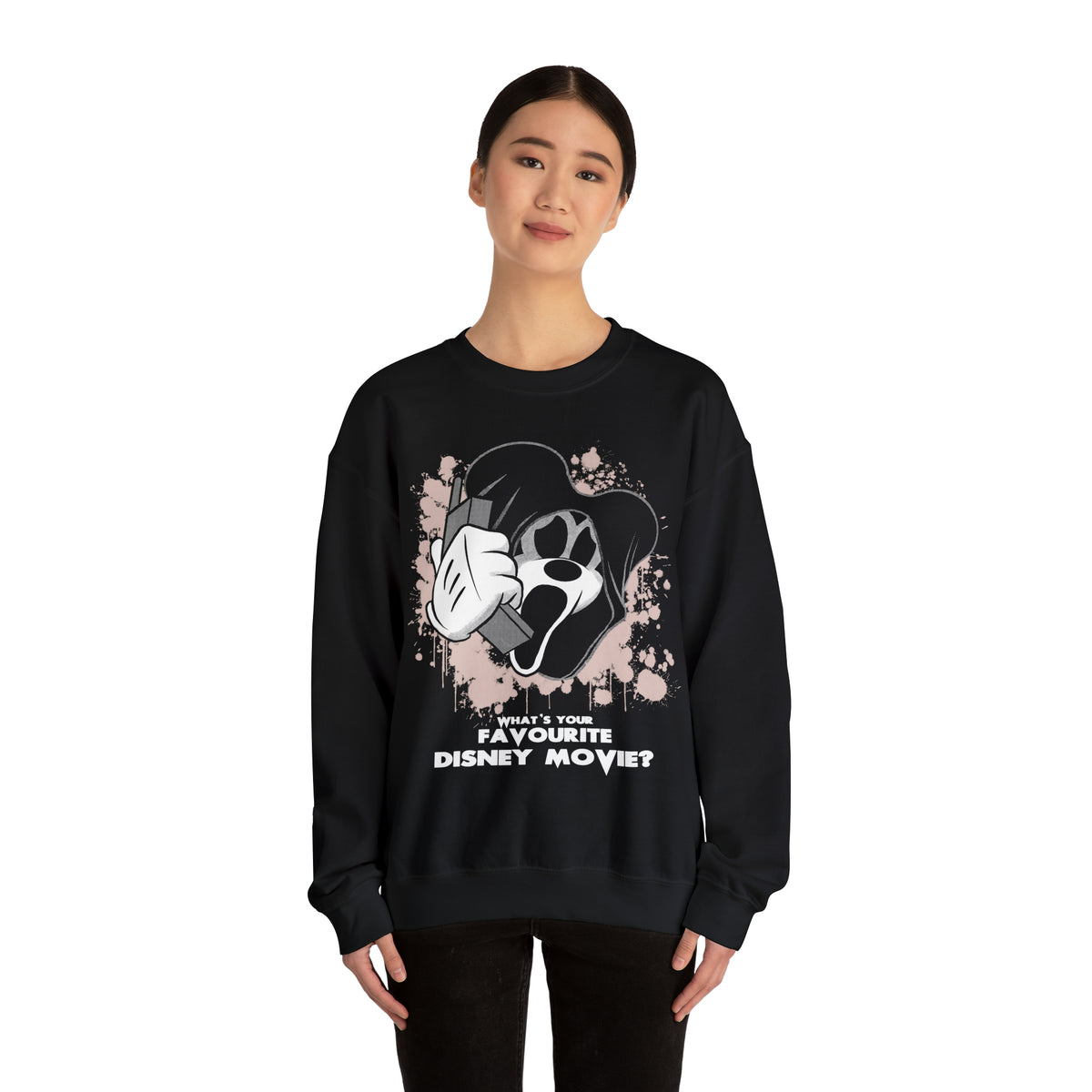 Ghost MouseFace Scary Neutral Halloween Movie Unisex Heavy Blend™ Crewneck Sweatshirt | Fall Autumn| Horror Scary | Gift Idea