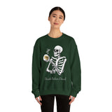 Gilmore Girls Halloween Skeleton Drinking Luke's Coffee Unisex Heavy Blend™ Crewneck Sweatshirt | Fall Autumn | Cozy Sweater