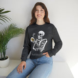 Gilmore Girls Halloween Skeleton Drinking Luke's Coffee Unisex Heavy Blend™ Crewneck Sweatshirt | Fall Autumn | Cozy Sweater