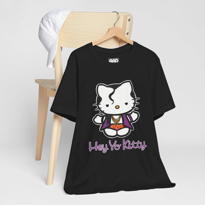Hey Yo Kitty Japanese Wrestling Purple Bad Cat Unisex Jersey Short Sleeve T-Shirt