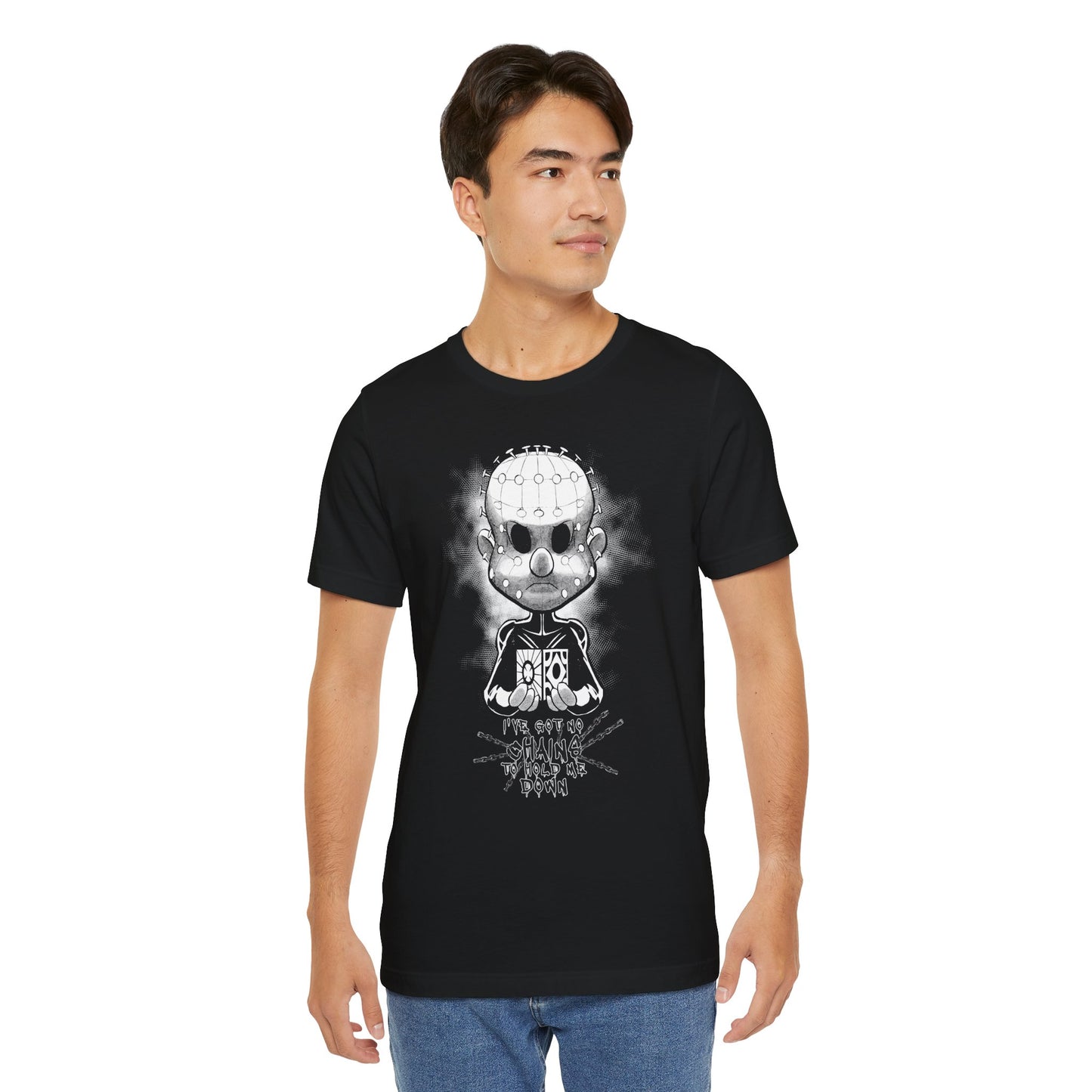 Pinheadcchio Chains Scary Movie Halloween Horror Cartoon  Unisex Jersey Short Sleeve Tee