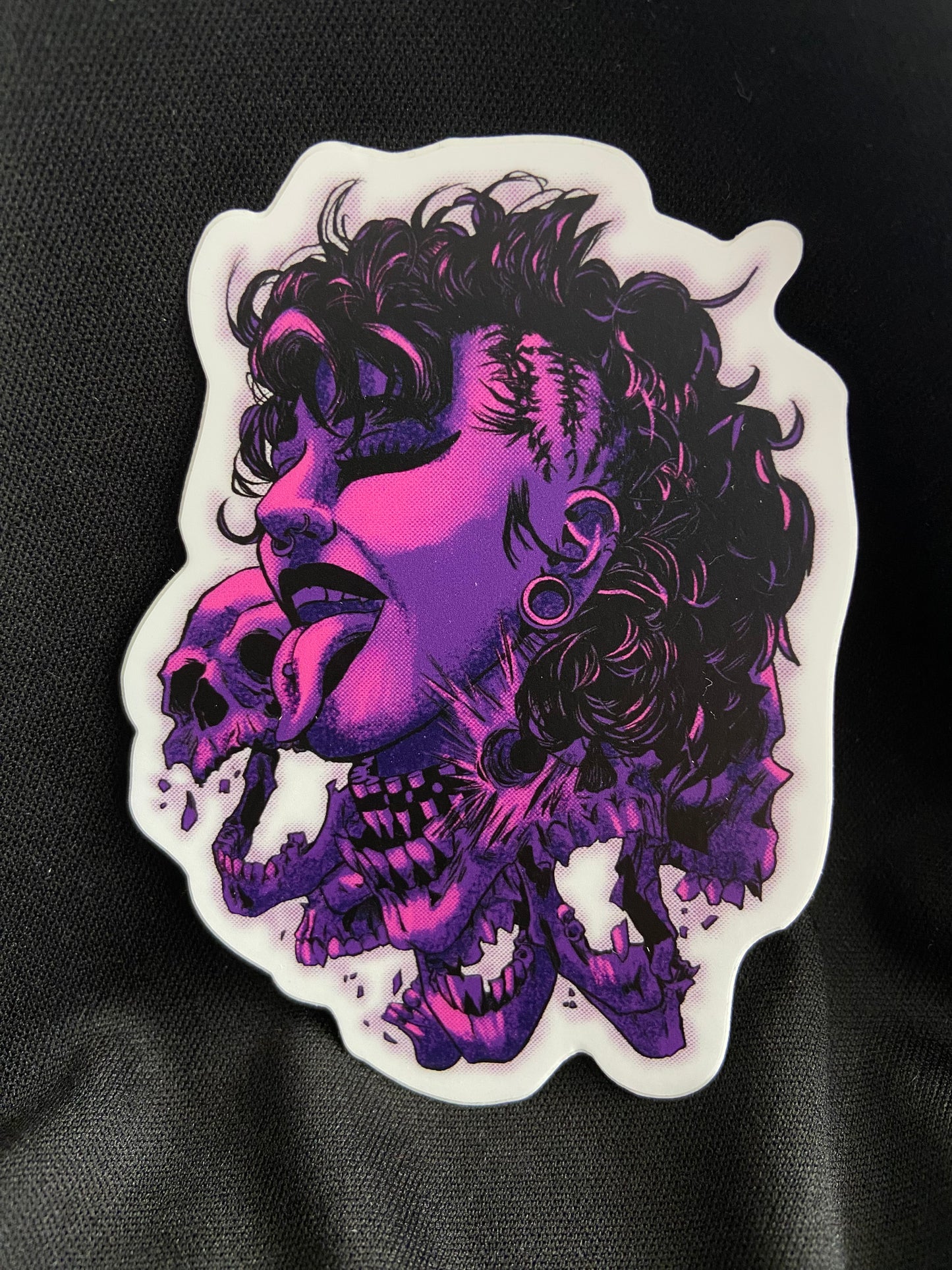 Goth Mami Skull Wrestling Horror Vinyl Sticker (Canadian Customers Only)