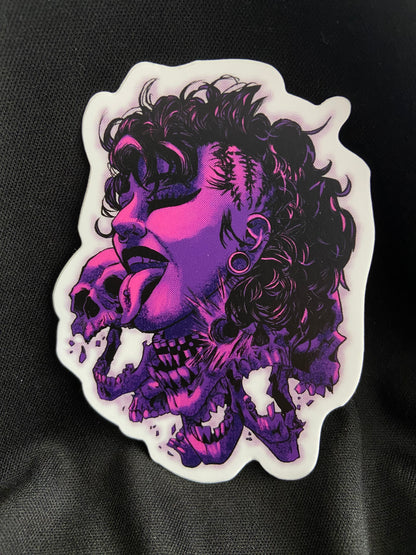 Goth Mami Skull Wrestling Horror Vinyl Sticker (Canadian Customers Only)