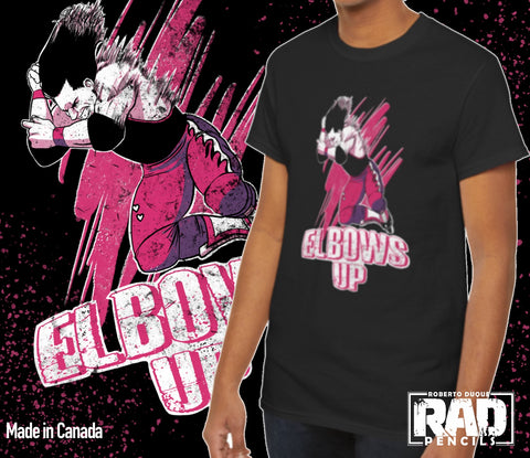 Elbows Up Heart Attack Canadian Wrestling Unisex Heavy Cotton Tee