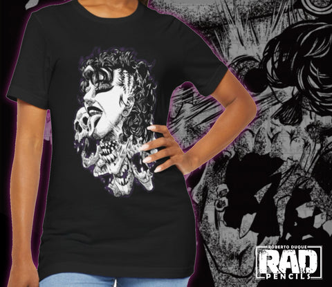 Goth Mami Wrestling White Horror Skull Unisex Jersey Short Sleeve Tee