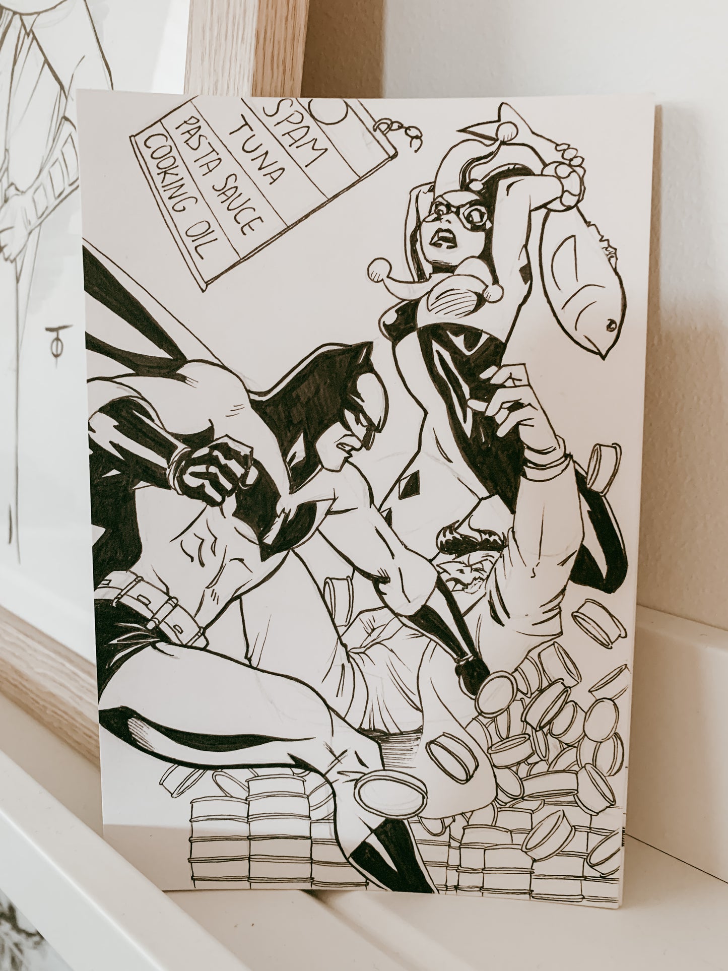 Original Batober 2021 Day 23 Batman vs Joker and Harley Art