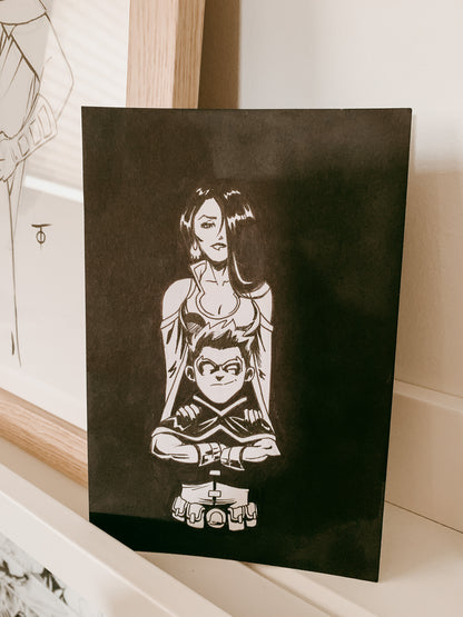 Original Batober 2021 Day 20 Talia Al Ghul & Damian Wayne Art