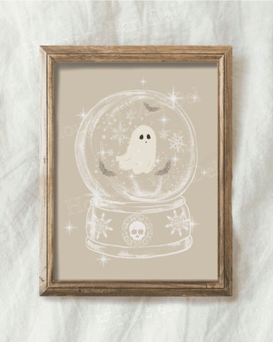 Neutral Ghost in Snowglobe Digital Download Art Print