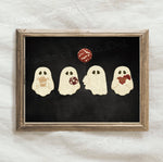 Valentines Day Ghosts Black & Red Digital Download Print