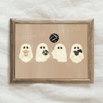 Valentines Day Ghosts Dark Beige & Black Digital Download Print