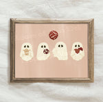 Valentines Day Ghosts Pink & Red Digital Download Print