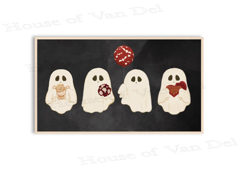 Samsung Frame TV Art Digital Download "VDAY Ghosts Black & Red"